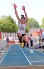 Emma Pringle (Gateshead) winner of the triple jump with a championship record at the North Eastern Champs, Gateshead.